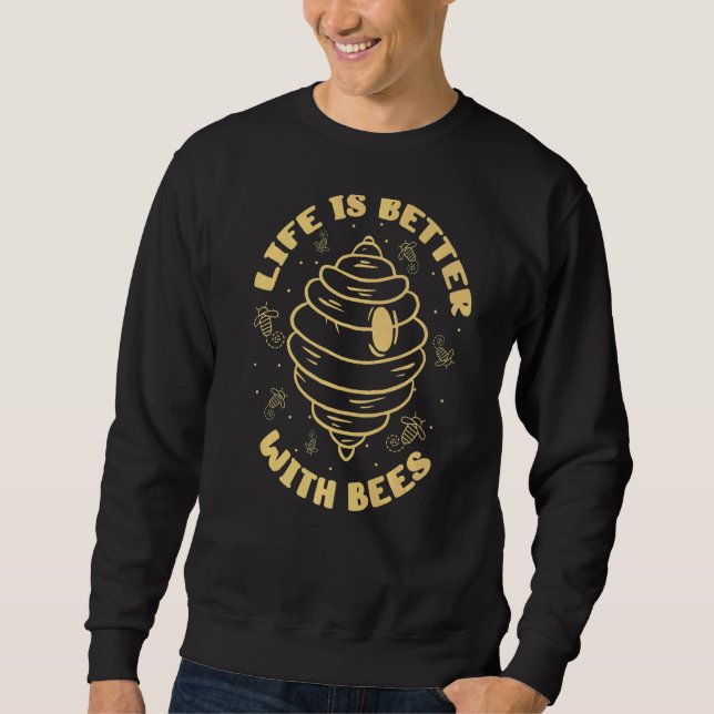Honey Bees Honeycomb Beekeeper Insects Bee Beekeep Sweatshirt (Front)