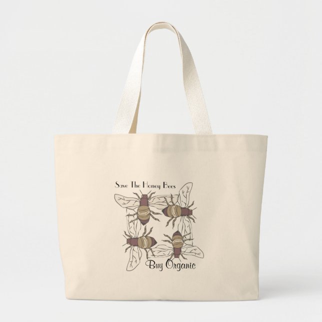 Honey Bees Large Tote Bag (Front)