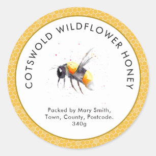 Honey Bees Nature Classic Round Sticker ,Rustic 