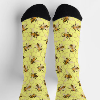 Honey bees, Save the bees, Bees pattern Socks