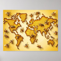 Honey Bees Wall Art World Art Poster 