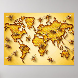 Honey Bees Wall Art World Art Poster