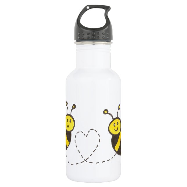Honey Bees with Heart 532 Ml Water Bottle (Front)