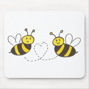 Honey Bees with Heart Mouse Pad