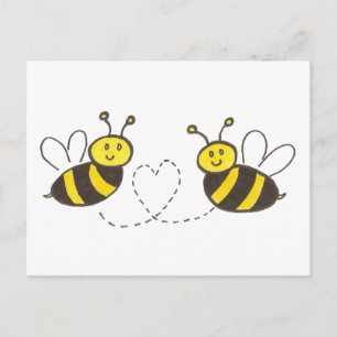 Honey Bees with Heart Postcard