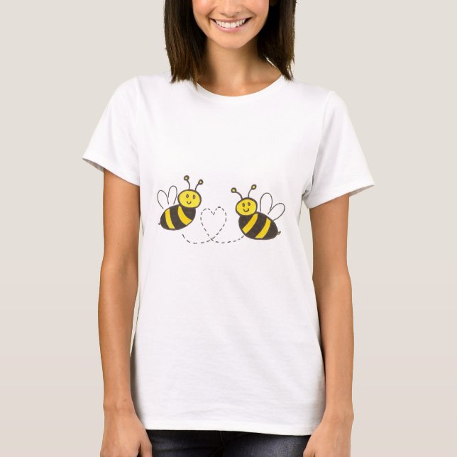 Honey Bees with Heart T-Shirt (Front)