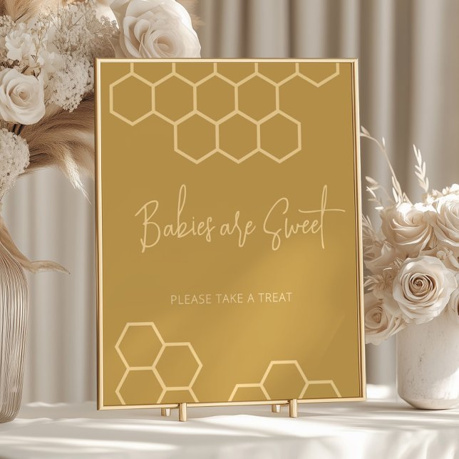Honey Beige Baby Shower Babies are Sweet Dessert Poster (Creator Uploaded)