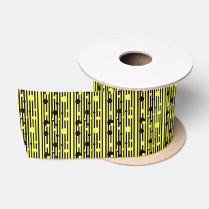 Honey Black Circles Satin Ribbon