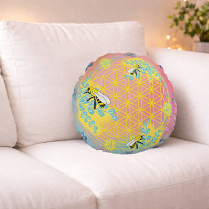 Honey Bloom – Colour of Heart Round Cushion