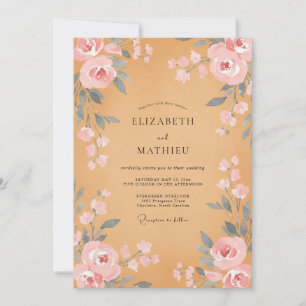 Honey Blush Peony Wedding Invitation