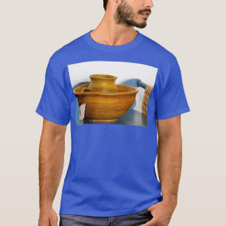 Honey Brown Pottery Basin and Pitcher Photograph B T-Shirt