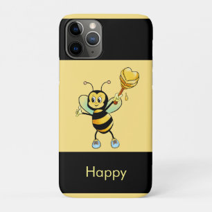 Honey bumble bee on black & golden beige Case-Mate iPhone case