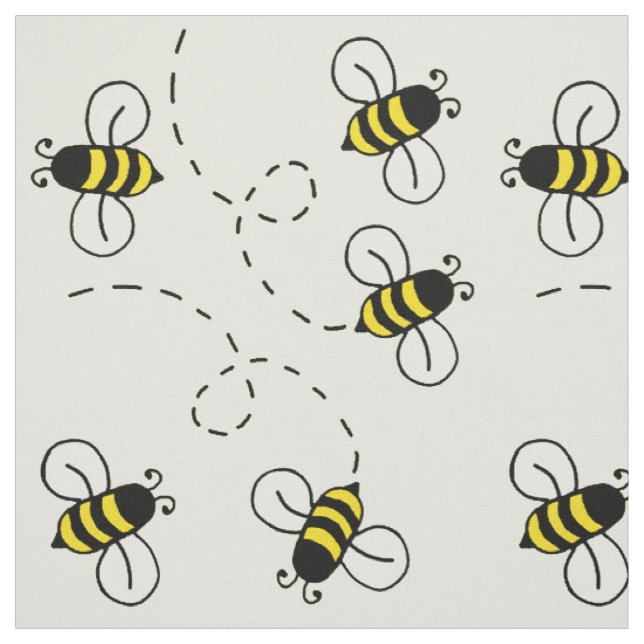 Honey Bumble Bee Sunny Yellow Nature Fabric (Swatch)