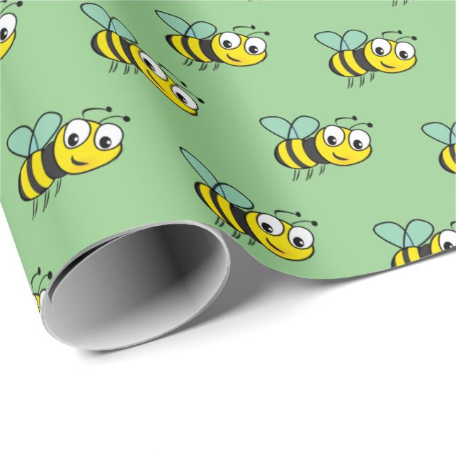 Honey Bumble Bee Themed Wrapping Paper Kids (Roll Corner)
