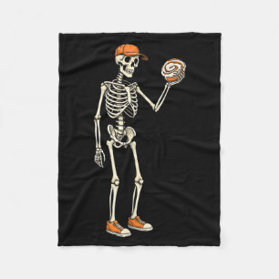 Honey Bun Skeleton Halloween Funny for Men Boys Fleece Blanket