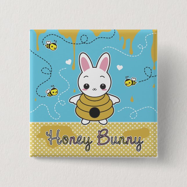 Honey Bunny 15 Cm Square Badge (Front)