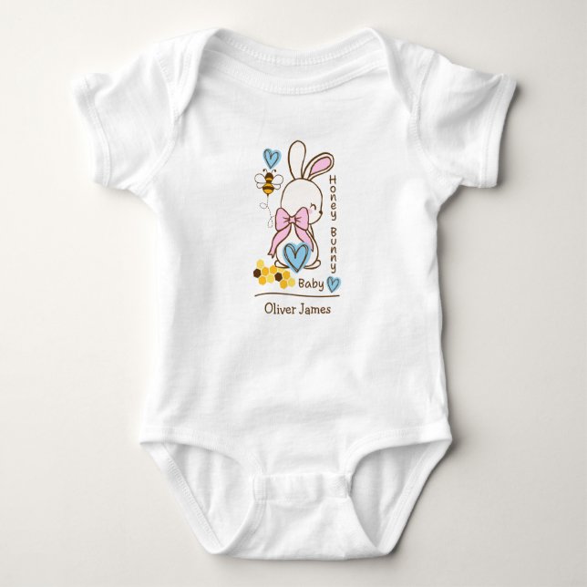 Honey Bunny Baby – Custom Baby One-Piece Bodysuit (Front)