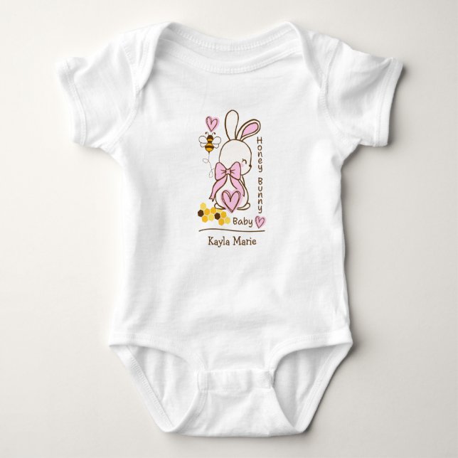 Honey Bunny Baby – Custom One-Piece Baby Bodysuit  (Front)