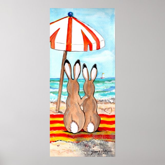 Honey Bunny Beach Rabbit Tropical Vacation Poster (Front)