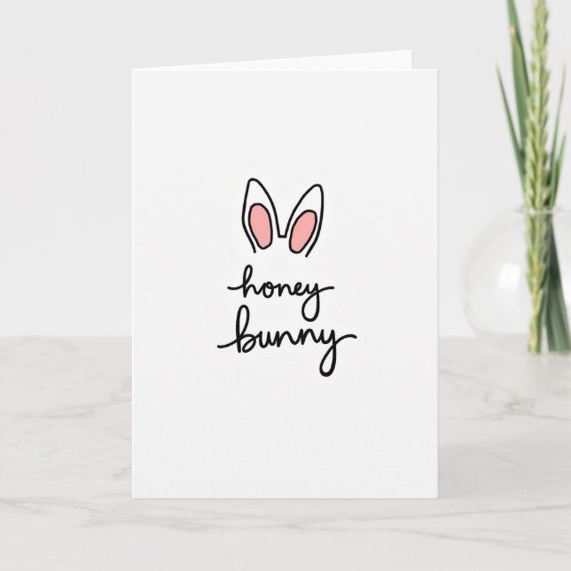 Honey Bunny Ears Simple Card (Front)