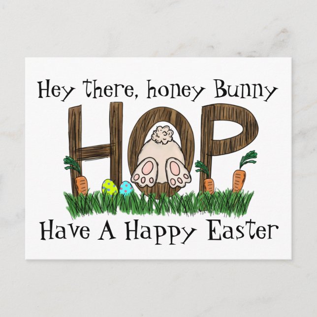 Honey Bunny Rabbit Postcard (Front)
