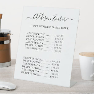  Honey Business Price List Pedestal Sign