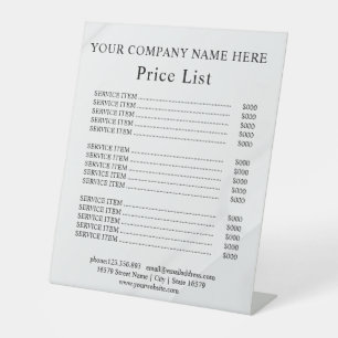 Honey Business Price List Pedestal Sign