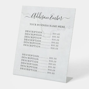  Honey Business Price List Pedestal Sign