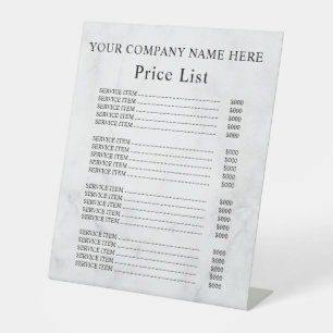 Honey Business Price List Pedestal Sign