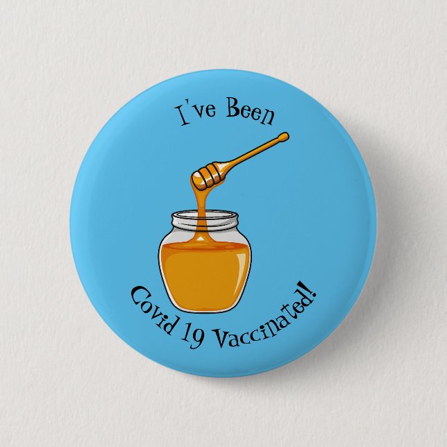 Honey cartoon illustration  6 cm round badge (Front)