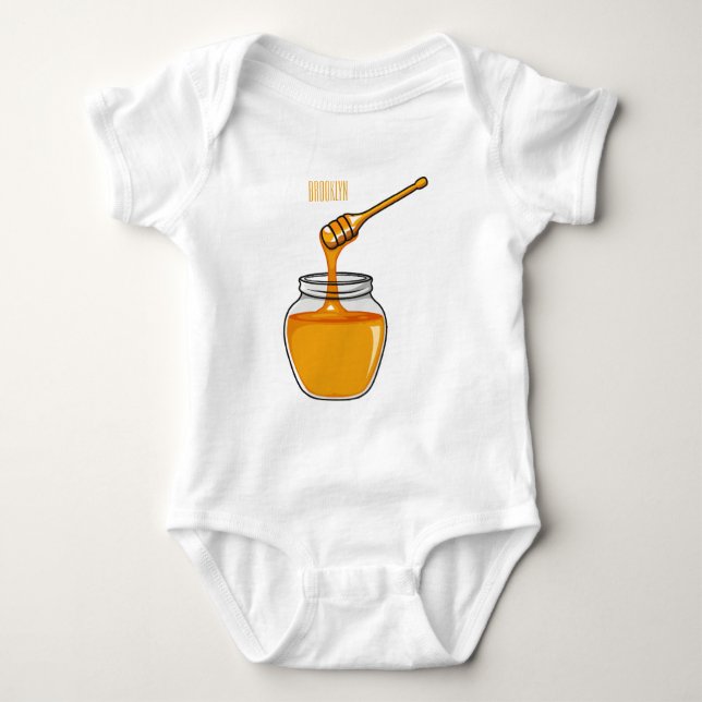 Honey cartoon illustration  baby bodysuit (Front)