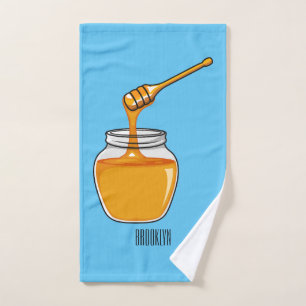Honey cartoon illustration bath towel set