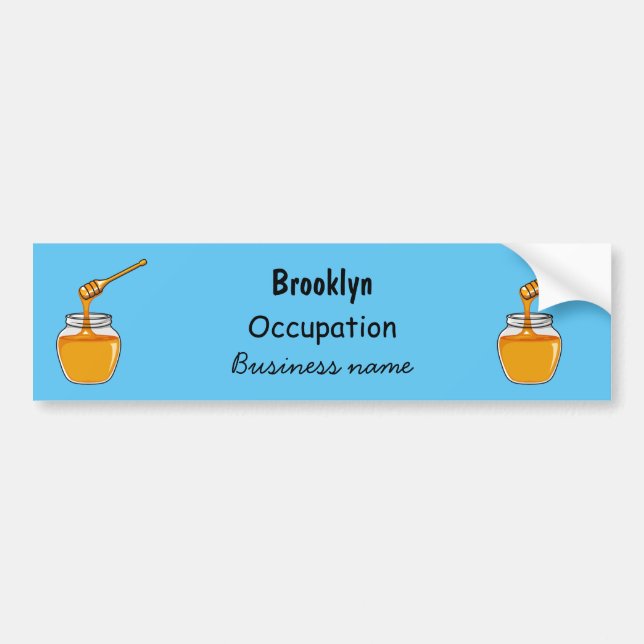 Honey cartoon illustration  bumper sticker (Front)