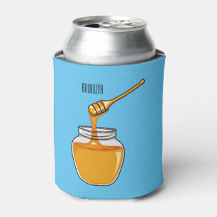 Honey cartoon illustration can cooler