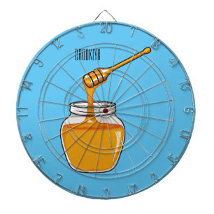 Honey cartoon illustration dartboard