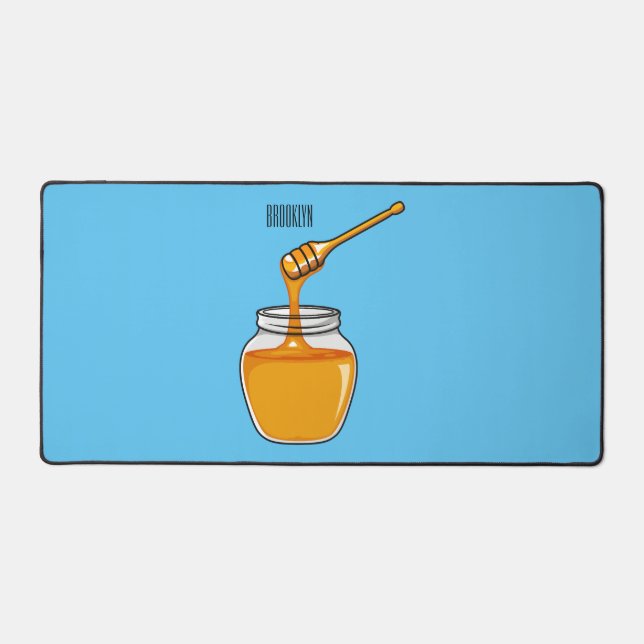 Honey cartoon illustration  desk mat (Front)