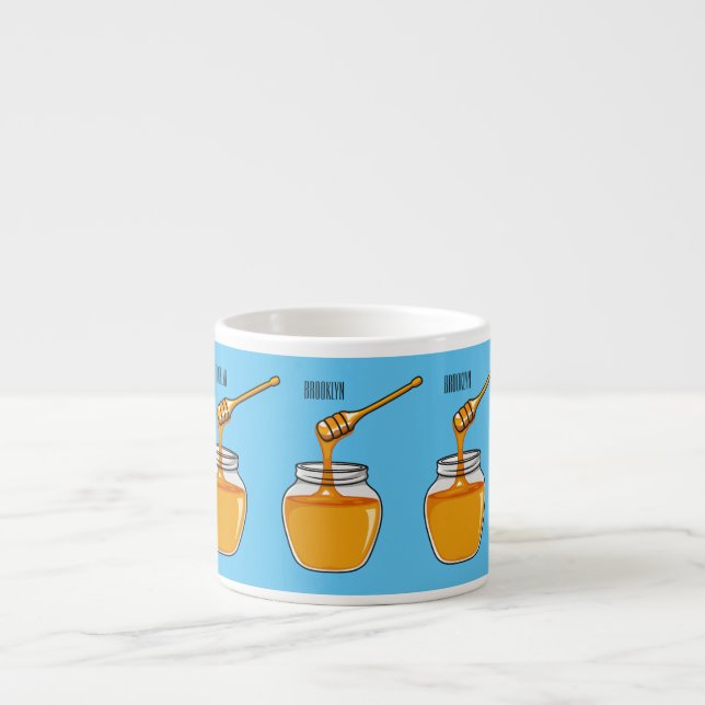 Honey cartoon illustration  espresso cup (Front)