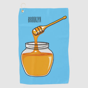 Honey cartoon illustration golf towel