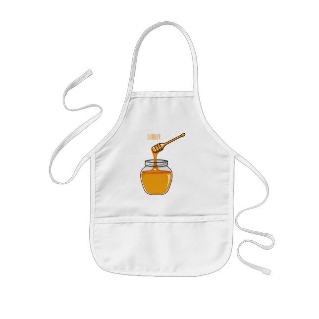 Honey cartoon illustration  kids apron (Front)