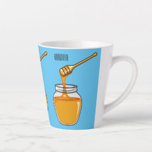 Honey cartoon illustration latte mug