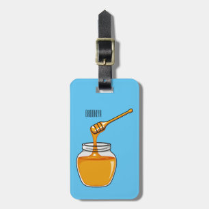Honey cartoon illustration luggage tag