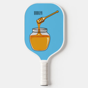 Honey cartoon illustration pickleball paddle