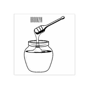 Honey cartoon illustration  rubber stamp