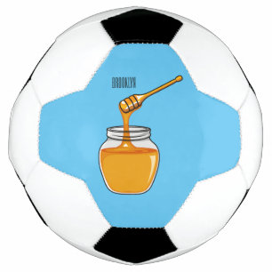 Honey cartoon illustration soccer ball