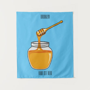Honey cartoon illustration  tapestry