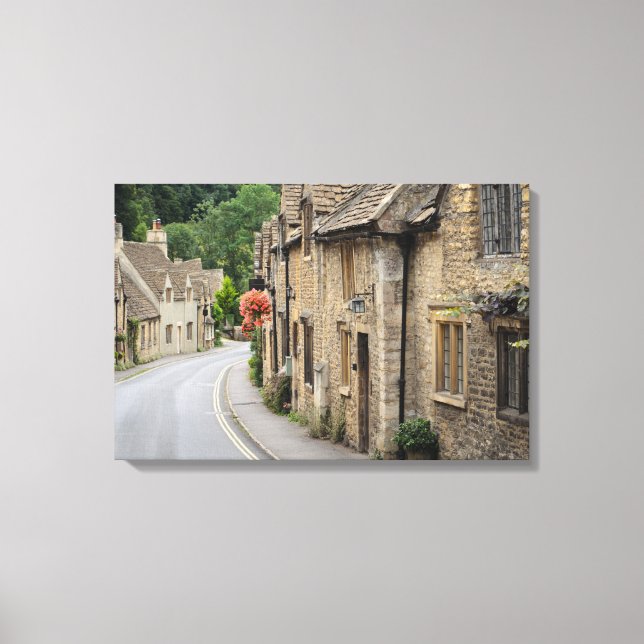 Honey coloured cottages in Castle Combe, UK canvas (Front)