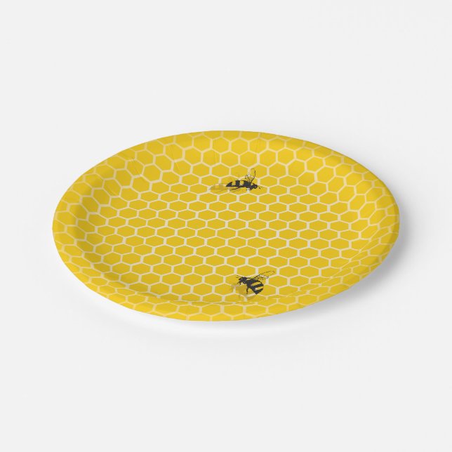 Honey Comb Bee Keeper Paper Plate (Angled)