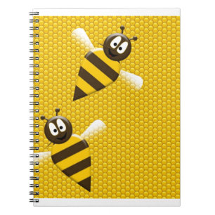 Honey Comb Yellow Gold  Bee Bees Pattern Art Spiral Notebook