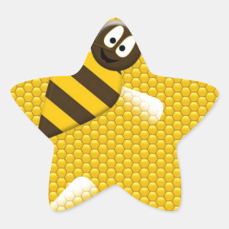Honey Comb Yellow Gold Bee Bees Pattern Art Star Sticker