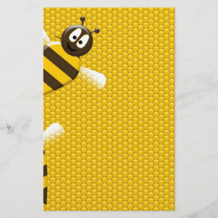 Honey Comb Yellow Gold Bee Bees Pattern Art Stationery